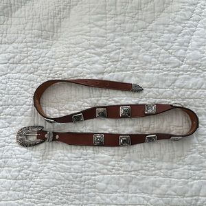 Leather and metal stud belt